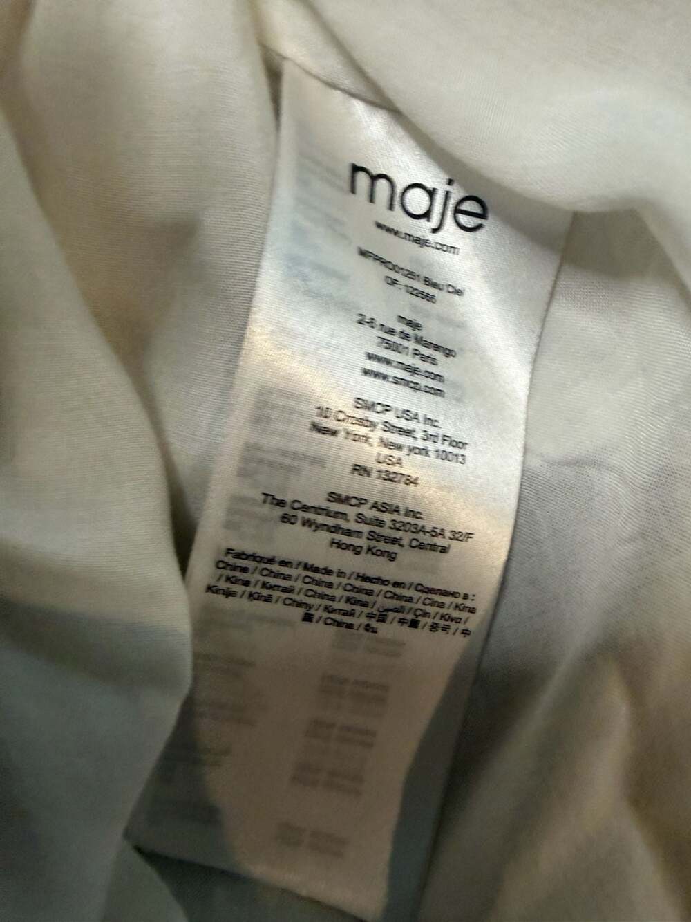 Maje MFPRO01261 Geometric Print Long Sleeve Shirt Dress Size 34 - Picture 3 of 4